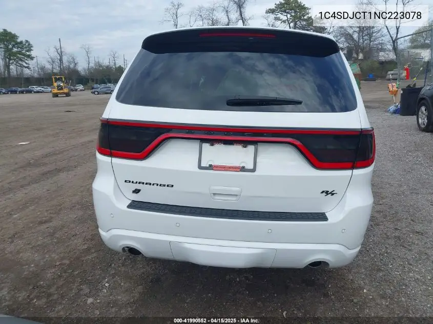 2022 Dodge Durango R/T Awd VIN: 1C4SDJCT1NC223078 Lot: 41990552