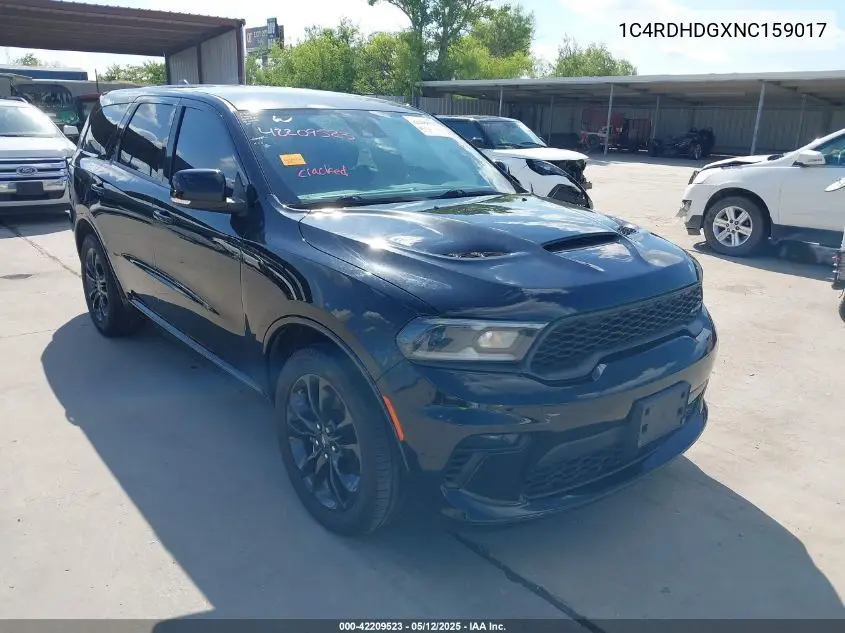 2022 Dodge Durango Gt Plus Rwd VIN: 1C4RDHDGXNC159017 Lot: 42209523
