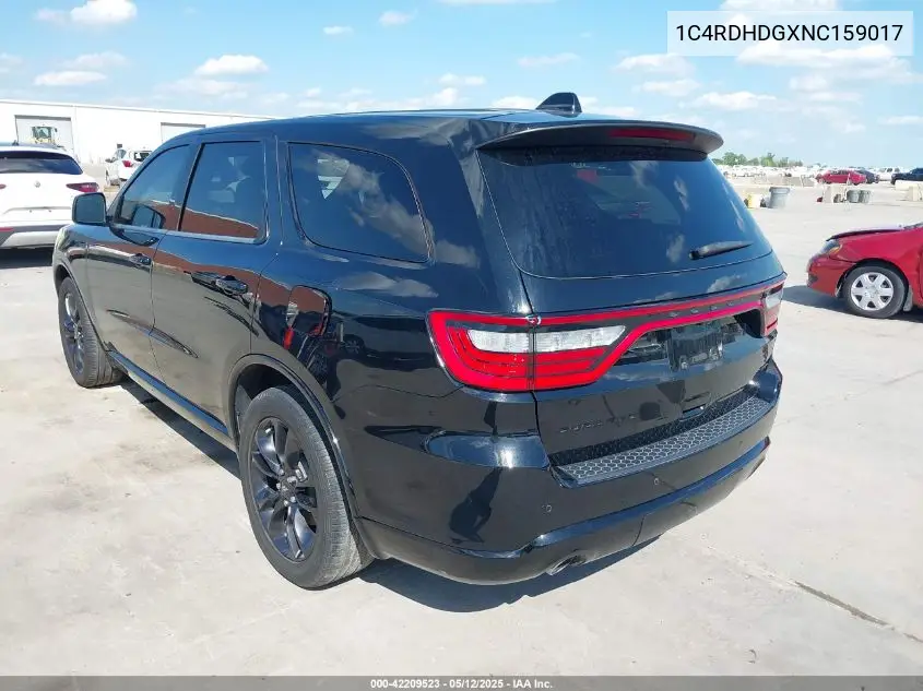 2022 Dodge Durango Gt Plus Rwd VIN: 1C4RDHDGXNC159017 Lot: 42209523