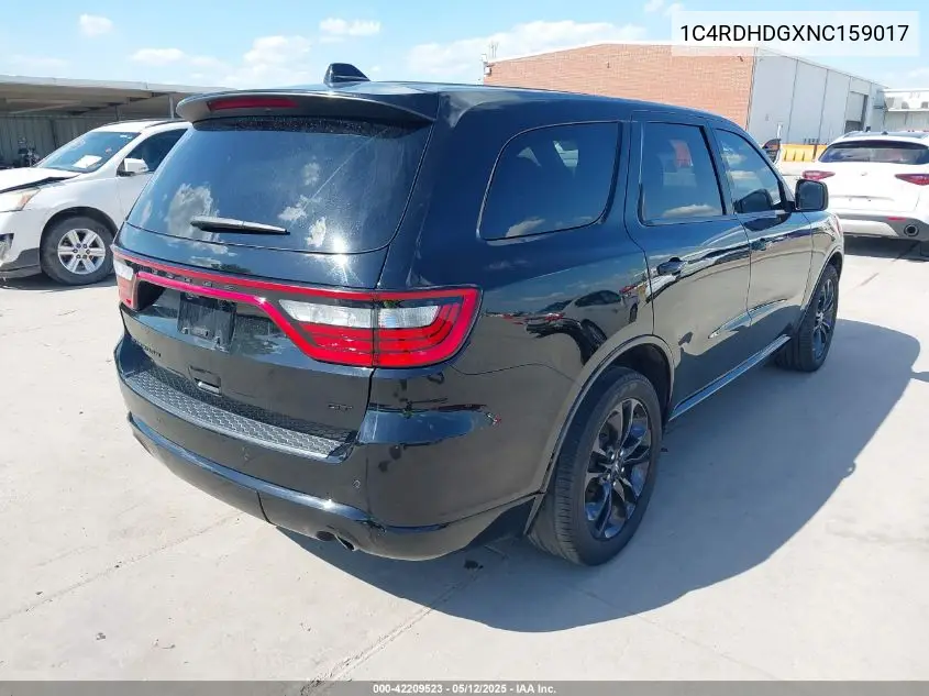 2022 Dodge Durango Gt Plus Rwd VIN: 1C4RDHDGXNC159017 Lot: 42209523