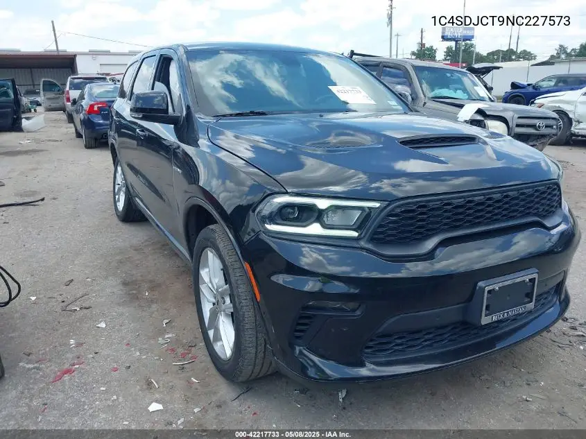 2022 Dodge Durango R/T Awd VIN: 1C4SDJCT9NC227573 Lot: 42217733