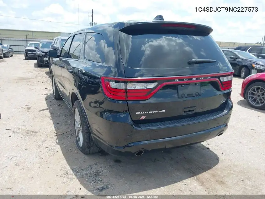 2022 Dodge Durango R/T Awd VIN: 1C4SDJCT9NC227573 Lot: 42217733