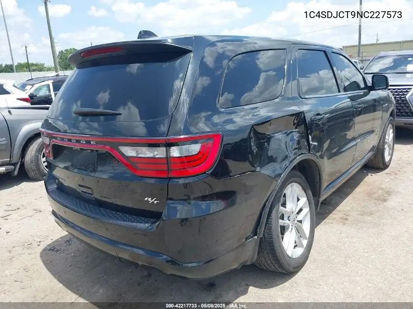 2022 Dodge Durango R/T Awd VIN: 1C4SDJCT9NC227573 Lot: 42217733