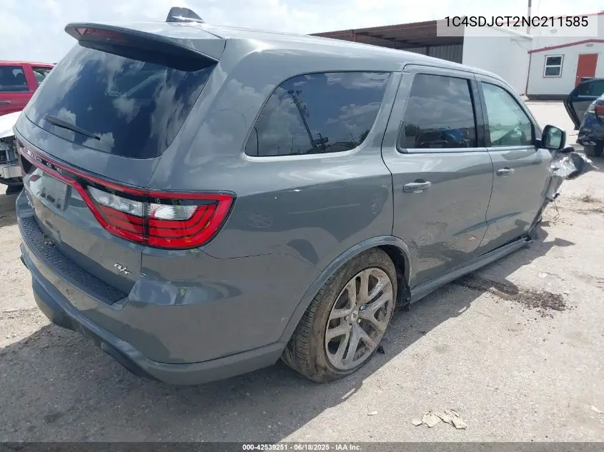 2022 Dodge Durango R/T Awd VIN: 1C4SDJCT2NC211585 Lot: 42539251