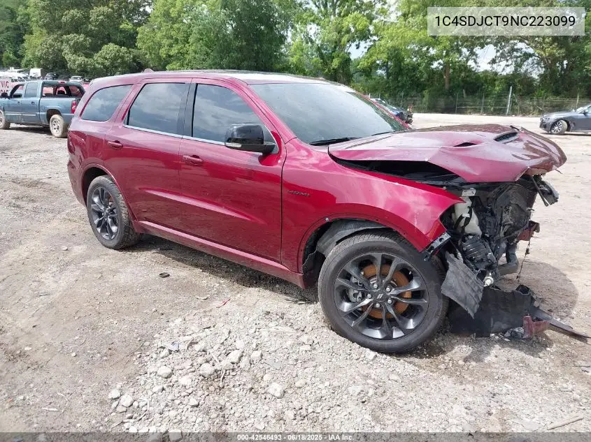 2022 Dodge Durango R/T Awd VIN: 1C4SDJCT9NC223099 Lot: 42546493