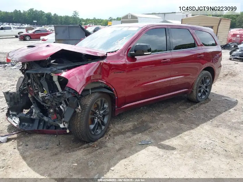 2022 Dodge Durango R/T Awd VIN: 1C4SDJCT9NC223099 Lot: 42546493