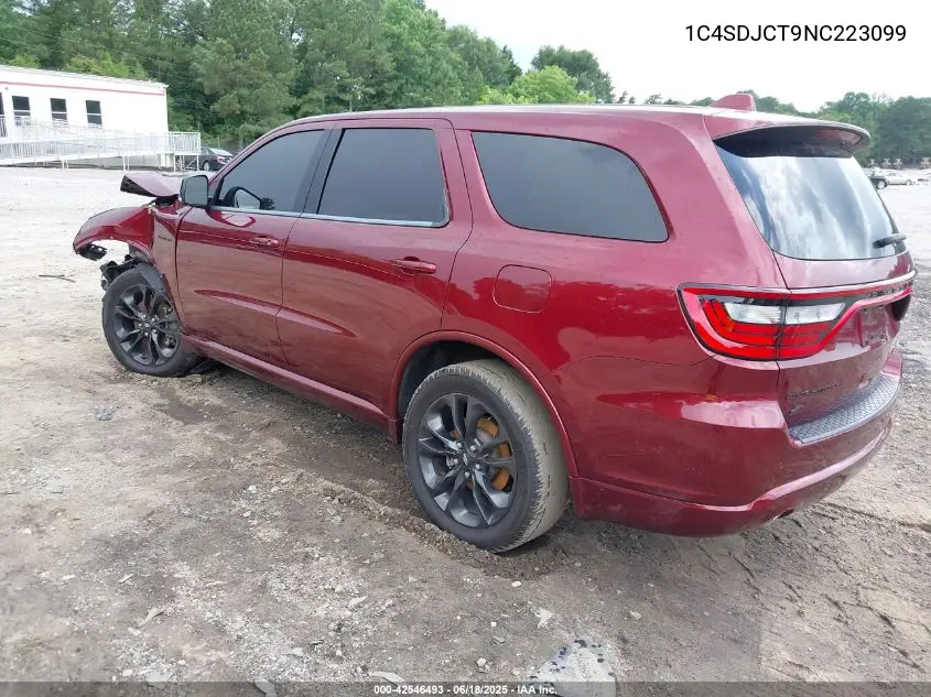 2022 Dodge Durango R/T Awd VIN: 1C4SDJCT9NC223099 Lot: 42546493