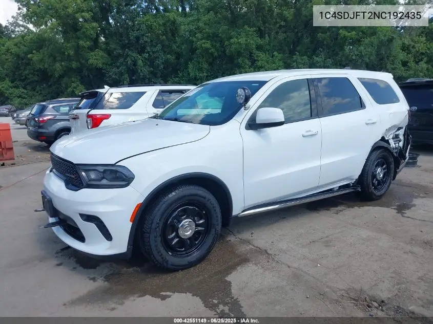 2022 Dodge Durango Pursuit Awd VIN: 1C4SDJFT2NC192435 Lot: 42551149