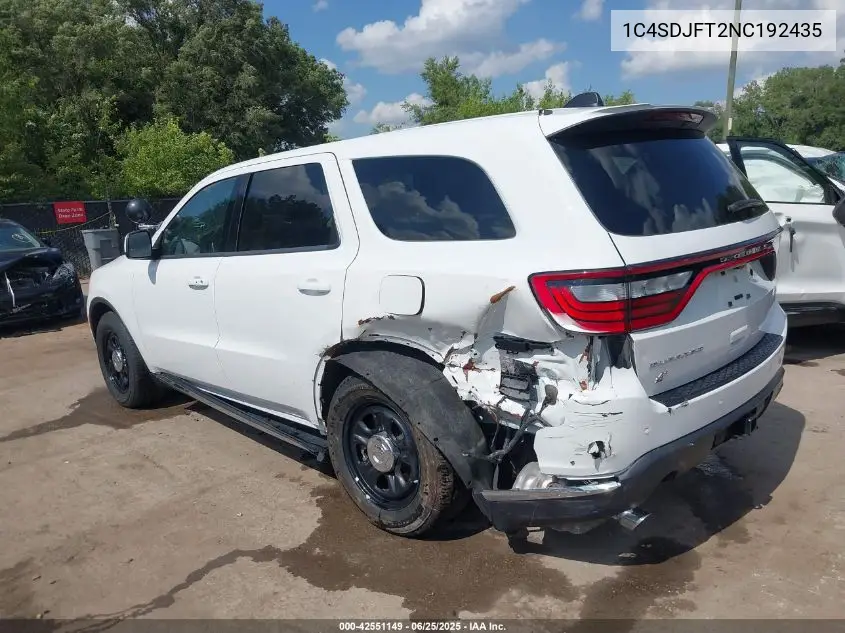 2022 Dodge Durango Pursuit Awd VIN: 1C4SDJFT2NC192435 Lot: 42551149