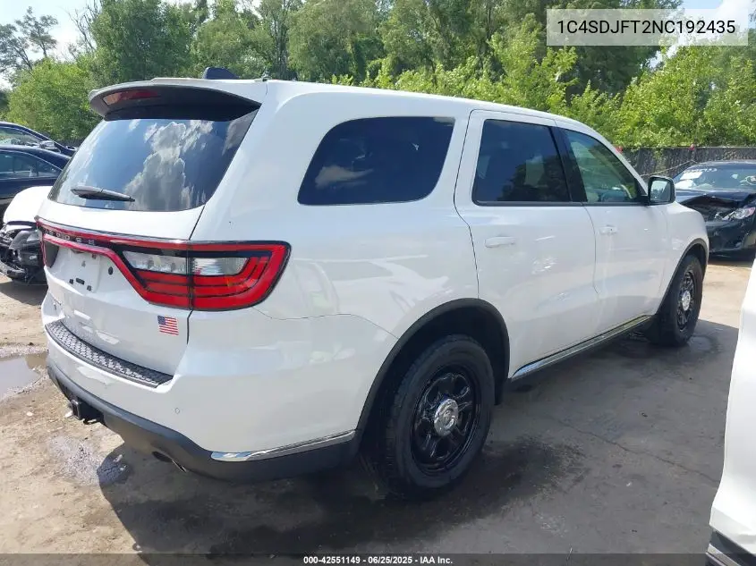 2022 Dodge Durango Pursuit Awd VIN: 1C4SDJFT2NC192435 Lot: 42551149