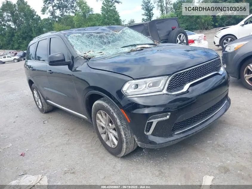 2022 Dodge Durango Sxt Rwd VIN: 1C4RDHAG9NC103056 Lot: 42556607