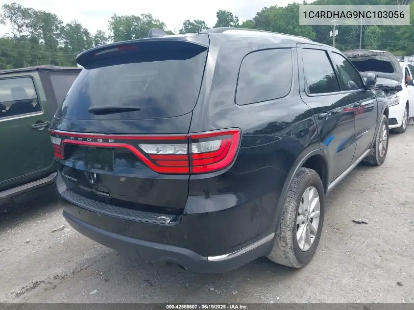 2022 Dodge Durango Sxt Rwd VIN: 1C4RDHAG9NC103056 Lot: 42556607