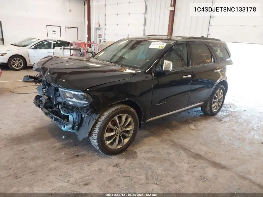 2022 Dodge Durango Citadel Awd VIN: 1C4SDJET8NC133178 Lot: 42559755