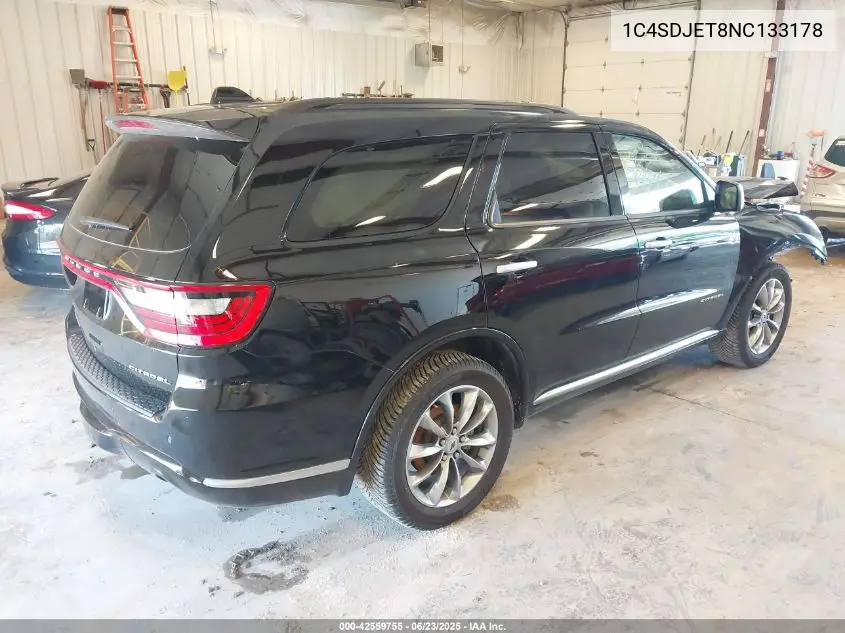 2022 Dodge Durango Citadel Awd VIN: 1C4SDJET8NC133178 Lot: 42559755