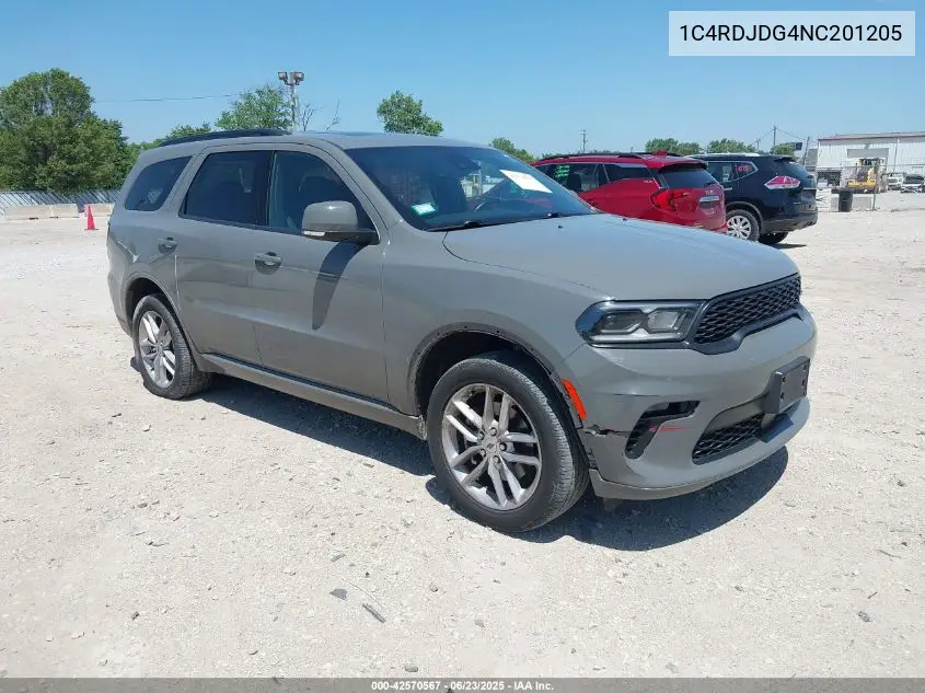 2022 Dodge Durango Gt Plus Awd VIN: 1C4RDJDG4NC201205 Lot: 42570567