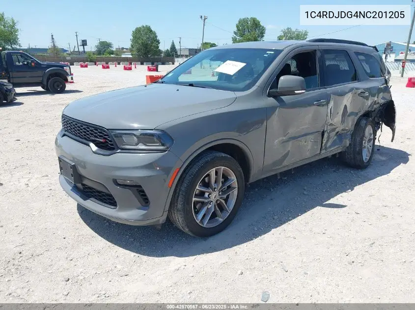 2022 Dodge Durango Gt Plus Awd VIN: 1C4RDJDG4NC201205 Lot: 42570567