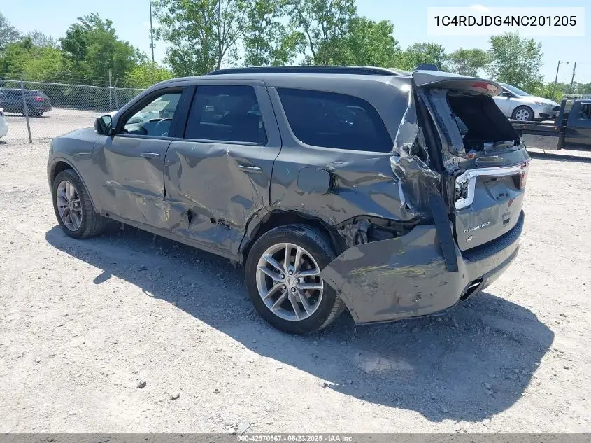 2022 Dodge Durango Gt Plus Awd VIN: 1C4RDJDG4NC201205 Lot: 42570567