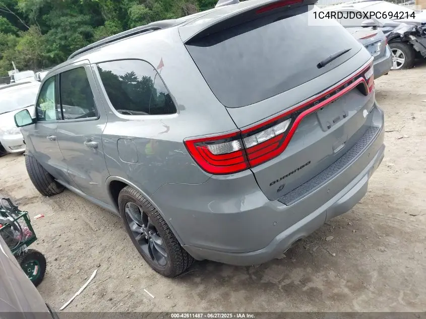 2023 Dodge Durango Gt Premium Awd VIN: 1C4RDJDGXPC694214 Lot: 42611487