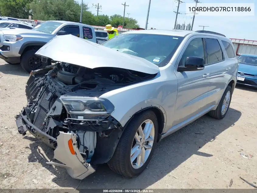 2024 Dodge Durango Gt Plus Rwd VIN: 1C4RDHDG7RC118866 Lot: 42258286