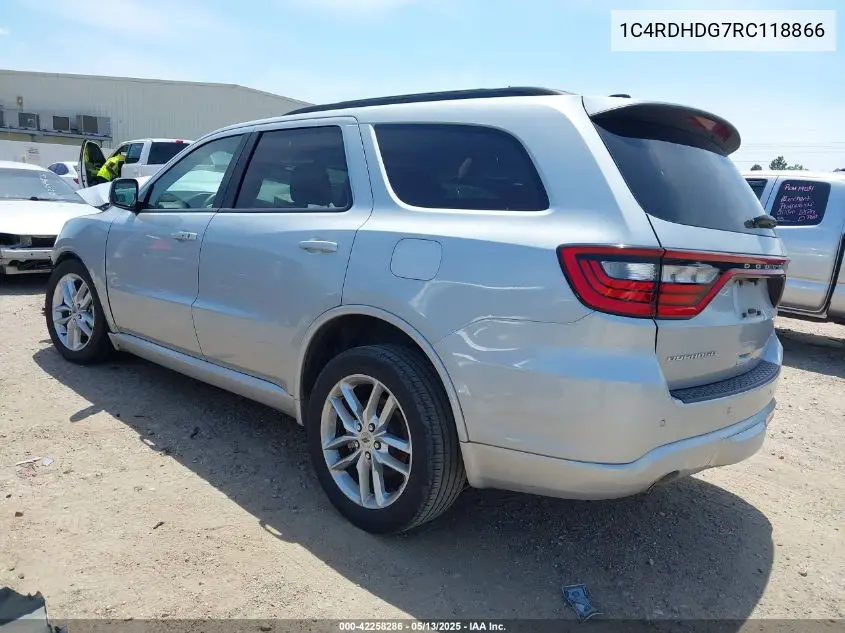 2024 Dodge Durango Gt Plus Rwd VIN: 1C4RDHDG7RC118866 Lot: 42258286