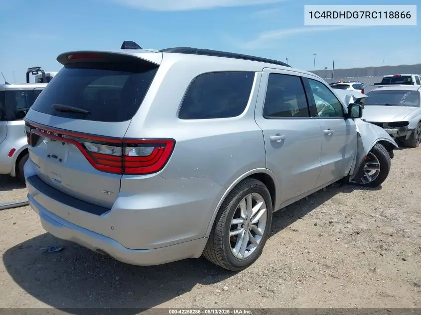 2024 Dodge Durango Gt Plus Rwd VIN: 1C4RDHDG7RC118866 Lot: 42258286