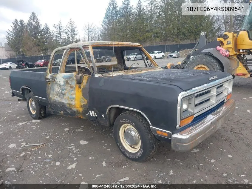 1989 Dodge Ram 100 VIN: 1B7FE06Y4KS089541 Lot: 41240672