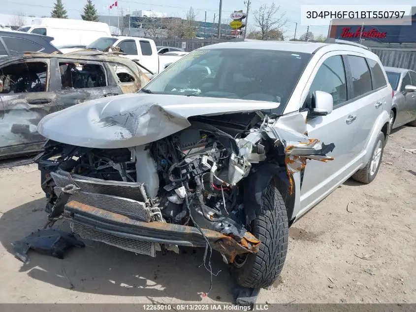 2011 Dodge Journey R/T VIN: 3D4PH6FG1BT550797 Lot: 12285010