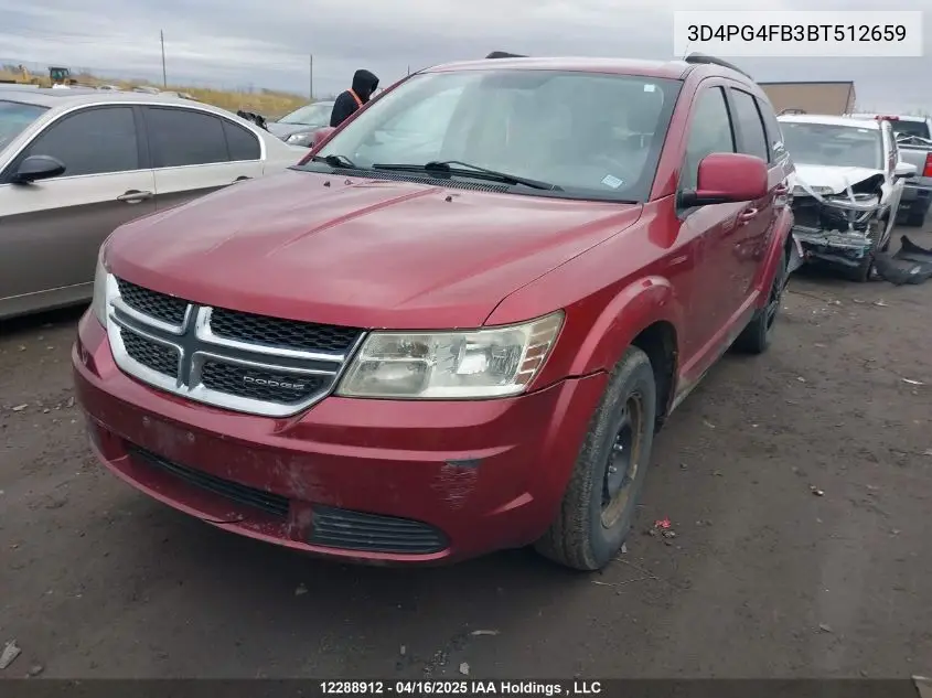 2011 Dodge Journey Express VIN: 3D4PG4FB3BT512659 Lot: 12288912