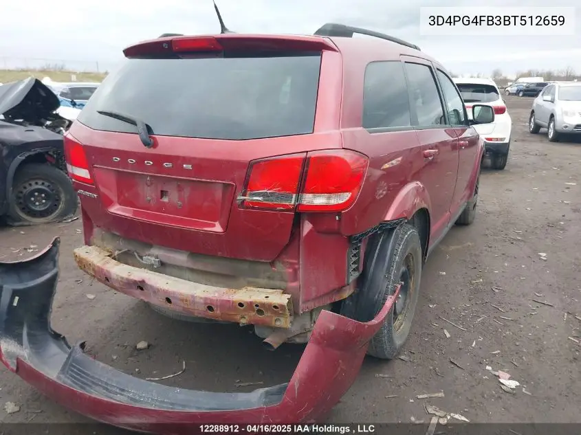 2011 Dodge Journey Express VIN: 3D4PG4FB3BT512659 Lot: 12288912