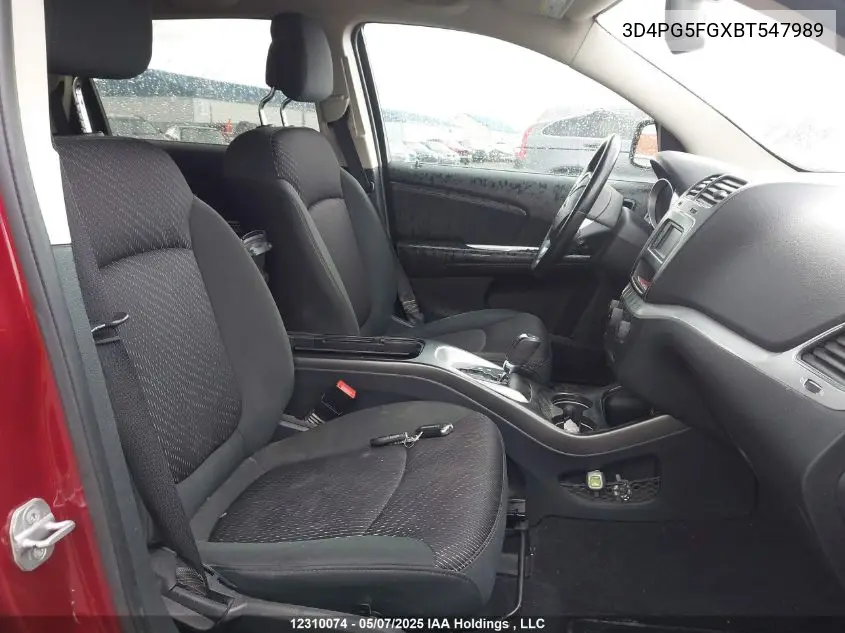 2011 Dodge Journey Sxt VIN: 3D4PG5FGXBT547989 Lot: 12310074
