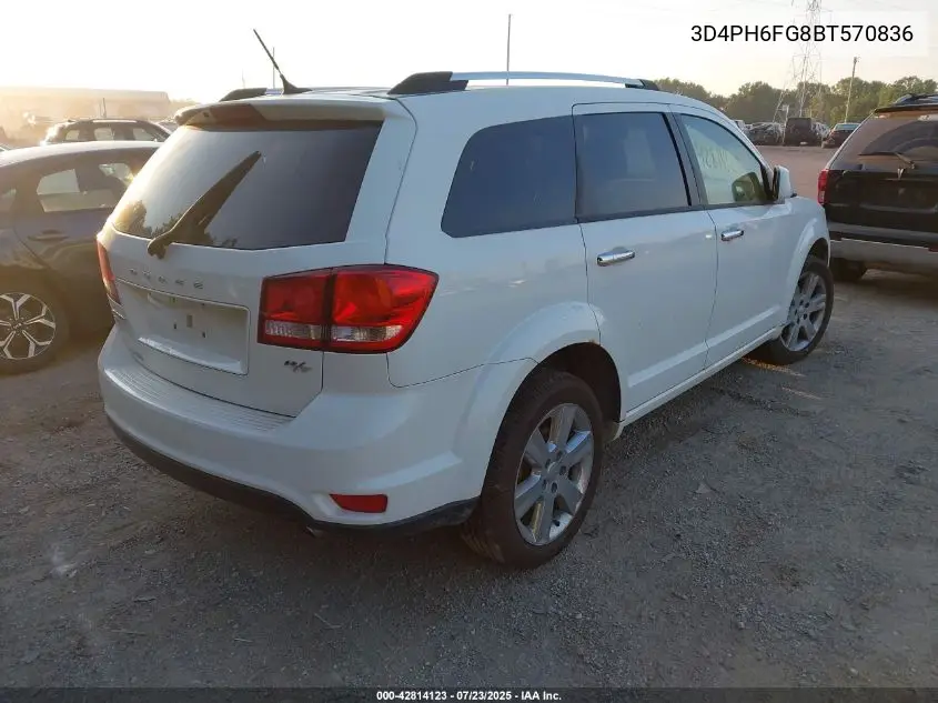 2011 Dodge Journey R/T VIN: 3D4PH6FG8BT570836 Lot: 42814123
