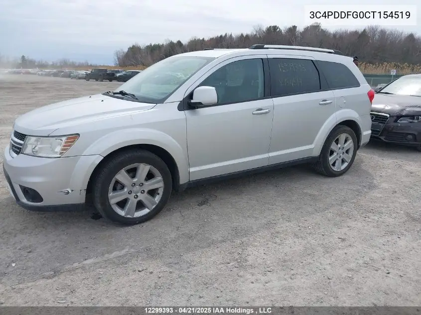 2012 Dodge Journey R/T VIN: 3C4PDDFG0CT154519 Lot: 12299393