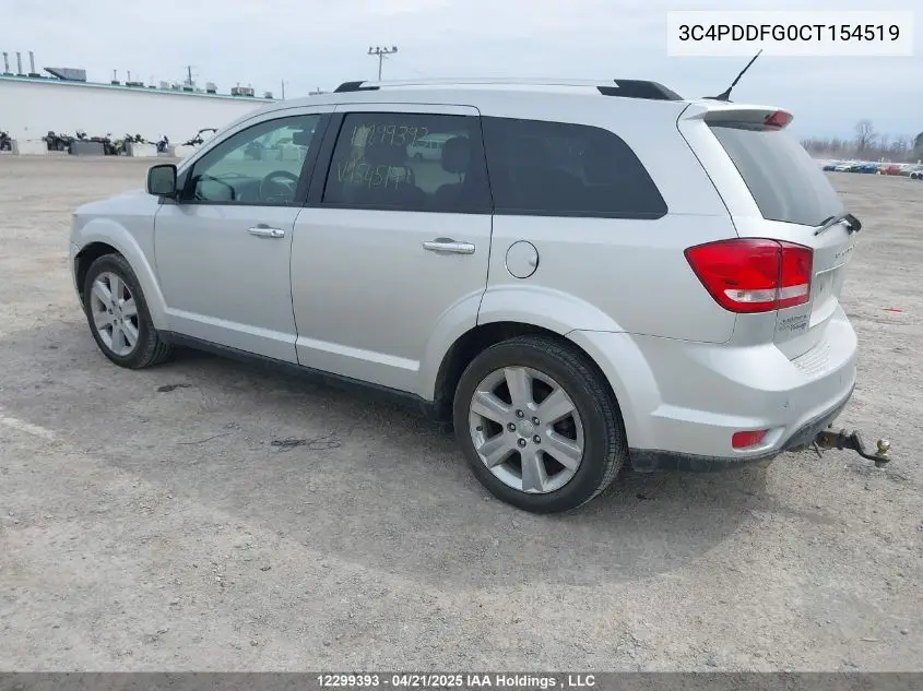 2012 Dodge Journey R/T VIN: 3C4PDDFG0CT154519 Lot: 12299393