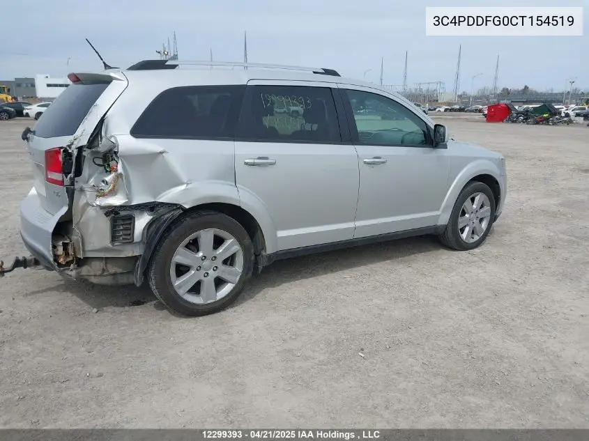 2012 Dodge Journey R/T VIN: 3C4PDDFG0CT154519 Lot: 12299393