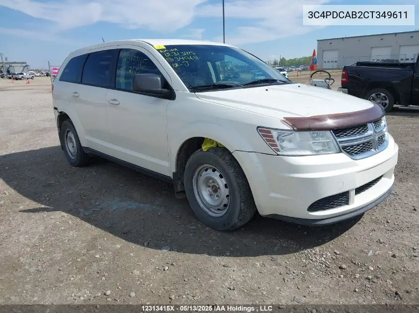 2012 Dodge Journey Cvp/Se Plus VIN: 3C4PDCAB2CT349611 Lot: 12313415X