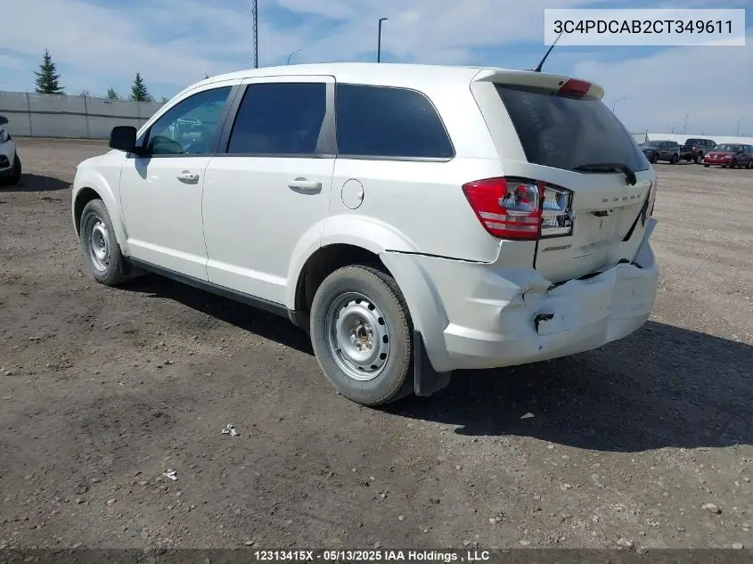 2012 Dodge Journey Cvp/Se Plus VIN: 3C4PDCAB2CT349611 Lot: 12313415X