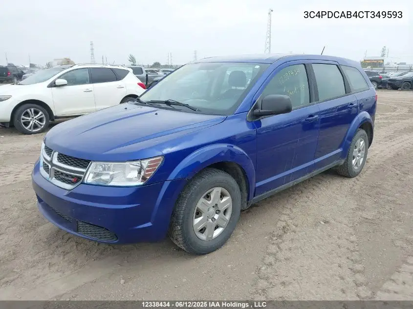 2012 Dodge Journey Cvp/Se Plus VIN: 3C4PDCAB4CT349593 Lot: 12338434