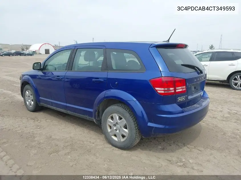 2012 Dodge Journey Cvp/Se Plus VIN: 3C4PDCAB4CT349593 Lot: 12338434