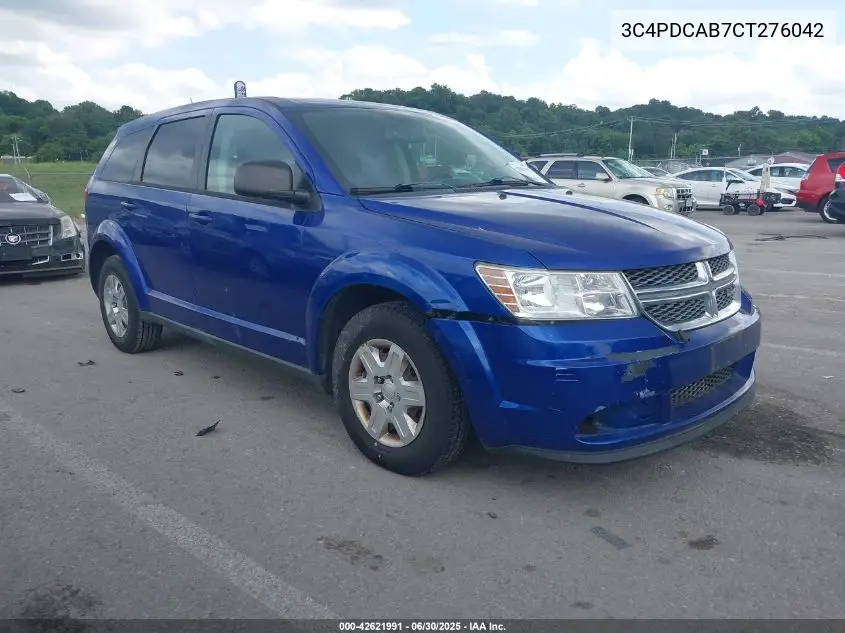 2012 Dodge Journey Se/Avp VIN: 3C4PDCAB7CT276042 Lot: 42621991