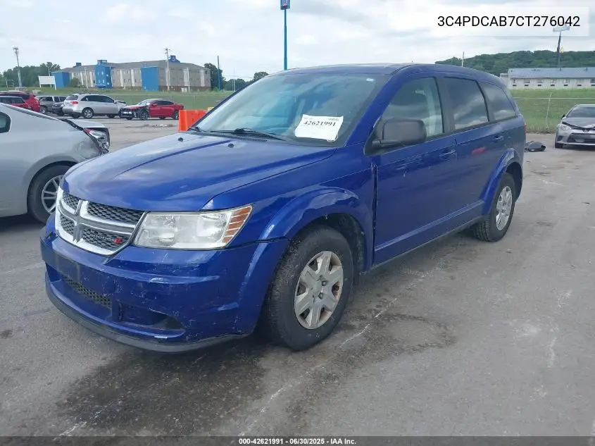 2012 Dodge Journey Se/Avp VIN: 3C4PDCAB7CT276042 Lot: 42621991