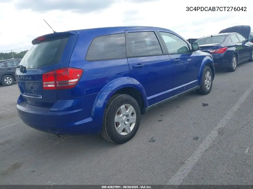 2012 Dodge Journey Se/Avp VIN: 3C4PDCAB7CT276042 Lot: 42621991
