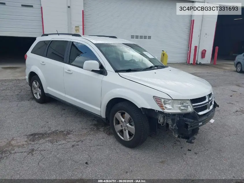 2012 Dodge Journey Sxt VIN: 3C4PDCBG3CT331693 Lot: 42624751