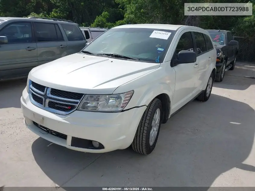 2013 Dodge Journey American Value Pkg VIN: 3C4PDCAB0DT723988 Lot: 42263191