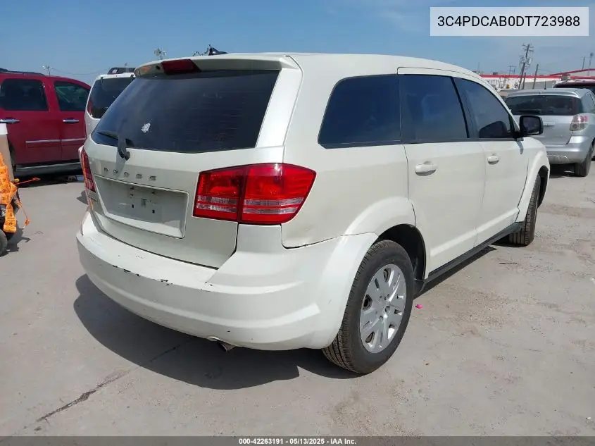 2013 Dodge Journey American Value Pkg VIN: 3C4PDCAB0DT723988 Lot: 42263191