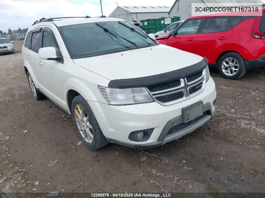 2014 Dodge Journey Sxt VIN: 3C4PDCCG9ET167318 Lot: 12295579