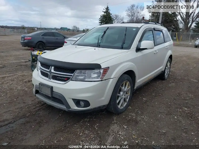 2014 Dodge Journey Sxt VIN: 3C4PDCCG9ET167318 Lot: 12295579