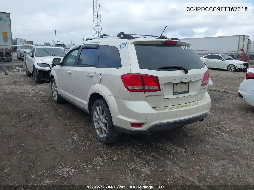 2014 Dodge Journey Sxt VIN: 3C4PDCCG9ET167318 Lot: 12295579