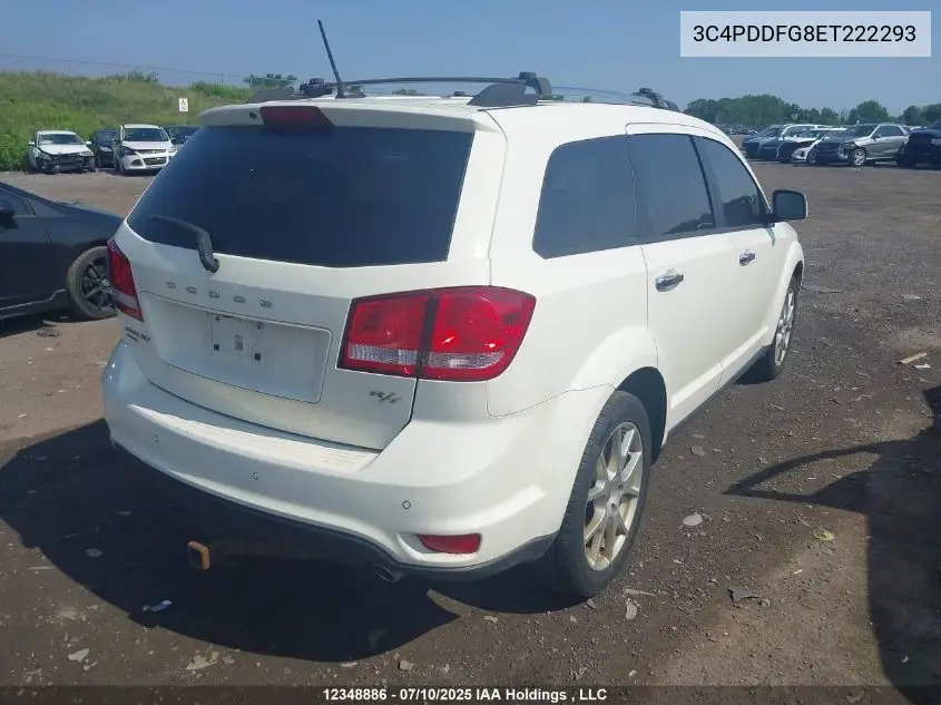 2014 Dodge Journey R/T VIN: 3C4PDDFG8ET222293 Lot: 12348886