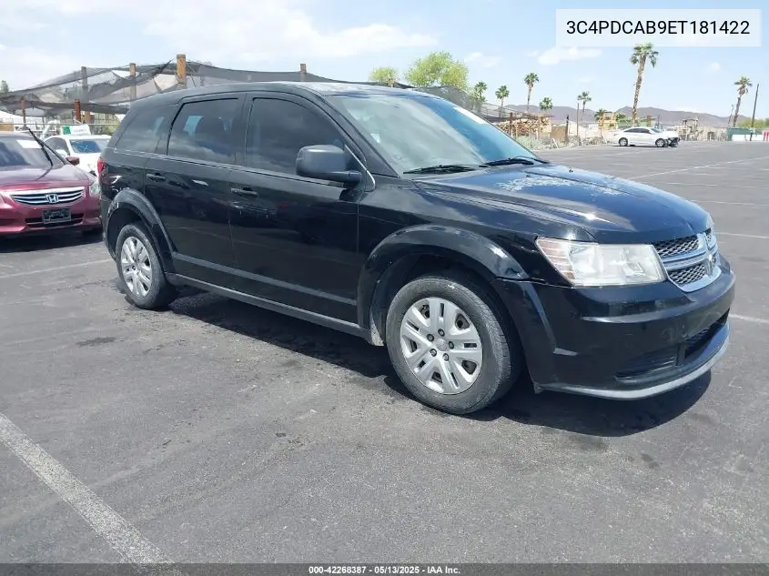 2014 Dodge Journey American Value Pkg VIN: 3C4PDCAB9ET181422 Lot: 42268387