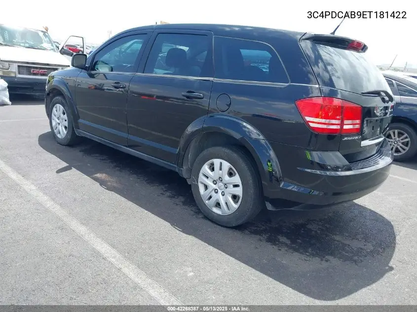 2014 Dodge Journey American Value Pkg VIN: 3C4PDCAB9ET181422 Lot: 42268387